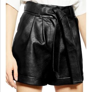 Topshop Faux Leather Shorts